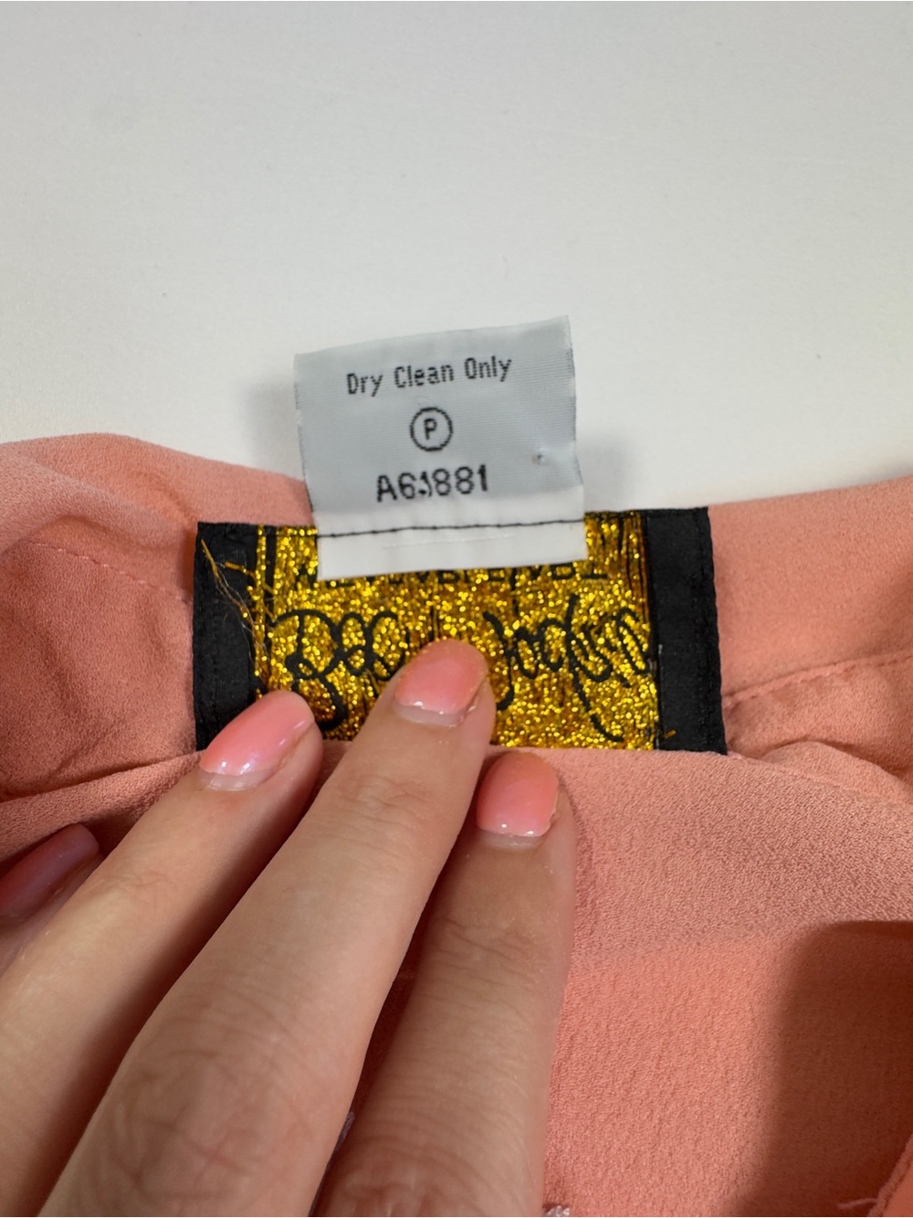 Bob Mackie Wearable Art Silk Blouse Blush Pink Cutwork Embroidery Size 2X - Picture 13 of 13